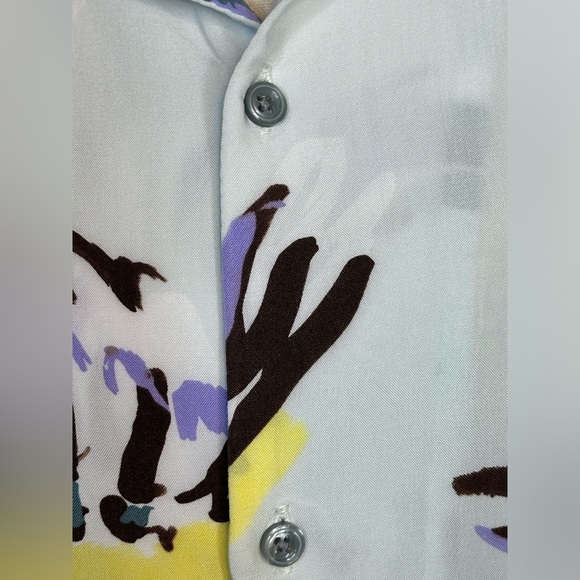 Sz S Denim & Flower Ricky Singh The Good Life button front shirt parrot - Picture 4 of 5